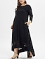 cheap Plain Dresses-Women&#039;s Plus Size Dress Solid Color Black XL XXL XXXL 4XL 5XL