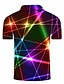 cheap Men&#039;s Shirts-Men&#039;s Golf Shirt Tennis Shirt Graphic Prints Linear 3D Print Collar Street Casual Short Sleeve Button-Down Tops Casual Fashion Cool Rainbow / Sports