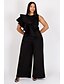 cheap Jumpsuit &amp; Romper-Women&#039;s Plus Size Jumpsuit Ruffle Solid Colored Sleeveless Boho Spring Summer Fall Black XL XXL 3XL 4XL 5XL / Crew Neck