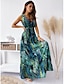cheap Maxi Dresses-Women&#039;s Swing Dress Maxi long Dress Sleeveless Floral / Botanical Backless Summer Holiday Boho 2022 S M L XL 2XL