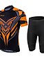 baratos Conjuntos de Roupa de Homem-21Grams Homens Unisexo Camisa de ciclismo com shorts Manga Curta Ciclismo de Montanha Ciclismo de Estrada Preto Amarelo Laranja Moto Calção Camisa / Roupas Para Esporte Calças justas Respirável