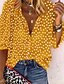 cheap Women&#039;s Blouses &amp; Shirts-Women&#039;s Shirt Blouse Black White Yellow Polka Dot Long Sleeve Daily Basic Shirt Collar M