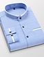 billige herre oxford skjorter-Herre Jakkesætsskjorter Oxford skjorte Hvid Navyblå Lyseblå Langærmet Stående krave Alle årstider Bryllup Dagligdagstøj Tøj