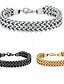 cheap Men&#039;s Trendy Jewelry-thick bracelet square fish scale titanium steel bracelet, gold, silver and black three-color electroplating
