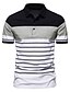 tanie klasyczna koszulka polo-Męskie Koszulka polo Koszula golfowa Kołnierz Krótki rękaw Codzienny Prążki Przycisk z przodu Czarny Odzież / Kołnierzyk klasyczny