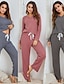 cheap Women&#039;s Clothing-Women&#039;s Casual Pajamas Suits Home Basic Solid Color Polyester Classic Set All Seasons V Wire Micro-elastic Warm Comfy Winter