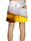 cheap Men&#039;s Pants &amp; Shorts-Men&#039;s Casual Designer Drawstring Elastic Waist Beach Shorts Pants Micro-elastic Holiday Beach Graphic Prints Beer Breathable Quick Dry Yellow S M L XL XXL / Board Shorts / Summer