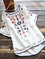 preiswerte Blusen und Hemden für Damen-Damen Hemd Bluse Stammes Täglich Basic Kurzarm Rundhalsausschnitt Weiß Sommer Frühling