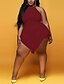 cheap Plus Size Mini Dresses-Women&#039;s Plus Size Holiday Dress Solid Color Round Neck Sleeveless Spring Summer Sexy Knee Length Dress Dress