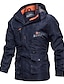 cheap Men&#039;s Jackets &amp; Coats-Men&#039;s Jacket Daily Winter Regular Coat Regular Fit Windproof Warm Sporty Jacket Long Sleeve Letter Patchwork Blue Army Green Khaki