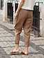 cheap Women&#039;s Cotton Linen Pants-Women&#039;s Linen Pants Chinos Faux Linen Pocket Baggy Mid Waist Ankle-Length White Summer