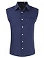 abordables chemises décontractées pour hommes-Chemise Homme Couleur unie Col Classique Sans Manches Décontractée Standard Mélange de Coton simple