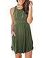 cheap Women&#039;s Clothing-LITB Basic Women&#039;s Round Neck Pocket Dress Solid Color Sleeveless Dress Summer