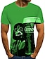 billiga T-shirts med 3D-tryck till herrar-Herr Skjorta T-shirt Färgblock 3D Öl Rund hals Gul Mörkgrön Grön Regnbåge Plusstorlekar Utekväll Helgen Kortärmad Kläder Grundläggande