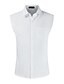 abordables chemises décontractées pour hommes-Chemise Homme Couleur unie Col Classique Sans Manches Décontractée Standard Mélange de Coton simple