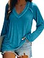 cheap Women&#039;s T-shirts-Women&#039;s T shirt Solid Colored V Neck Basic Casual Tops Pink Blue Gray