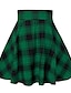 levne Dámské sukně-Dámské Kostkovaná sukně Mini Polyester Černobílá Trávová zelená Rubínově červená Sukně Na běžné nošení Vánoce S M L