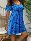 cheap Casual Dresses-Women&#039;s Shift Dress Short Mini Dress Lake blue ArmyGreen Blue Purple Gray Orange Short Sleeve Pattern Spring Summer Casual Daily 2022 S M L XL XXL XXXL 4XL 5XL