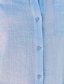 זול חולצות ומכנסיים לנשים-בגדי ריקוד נשים חולצה חולצות כותנה ארוכות עליונית כותנה לבנה חולצת כותנה לבנה כותנה פשתן אחיד טלאים עבודה קזו&#039;אל יומי יומי בסיסי יום יומי שרוולים קצרים צווארון חולצה לבן