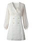 cheap Homecoming Dresses-A-Line Flirty Elegant Homecoming Graduation Dress V Neck Long Sleeve Short / Mini Jersey with Lace Insert 2022