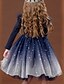 cheap Girls&#039; Dresses-Kids Little Dress Girls&#039; Sequin Party Birthday Daily Tulle Dress Navy Blue Knee-length Tulle Long Sleeve Princess Sweet Dresses 4-13 Years