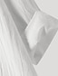 お買い得  大きいサイズ ブラウス＆シャツ-女性用 プラスサイズ トップの ブラウス シャツ 純色 ポケット ボタン 七分袖 シャツカラー ベーシック 日常 洗えるコットン生地 秋 春 グリーン ホワイト