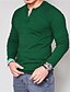 cheap Men&#039;s Casual T-shirts-Men&#039;s T shirt Tee Tee Solid Colored Henley Green Army Green Khaki Red Navy Blue Daily Clothing Apparel Basic Classic Muscle Big and Tall / Long Sleeve / Wet and Dry Cleaning / Long Sleeve