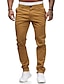 cheap Men&#039;s Pants &amp; Shorts-Men&#039;s Stylish Classic Style with Side Pocket Button Front Straight Pants Chinos Ankle-Length Pants Micro-elastic Home Daily Cotton Solid Colored Mid Waist Breathable Soft Slim White Black Pink Khaki