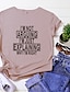 cheap Women&#039;s T-shirts-Women&#039;s Daily Weekend Shirt Graphic Text Letter Short Sleeve Print Round Neck Basic Tops 100% Cotton Green White Black S / Summer