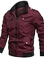 cheap Men&#039;s Jackets &amp; Coats-Men&#039;s Bomber Jacket Jacket Regular Plain Outerwear Patchwork Casual Daily Breathable Blue Army Green Khaki Red Black
