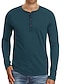 cheap Men&#039;s Clothing-Men&#039;s T shirt Tee Solid Color Round Neck Casual Daily Long Sleeve Tops Cotton Blend Simple Comfortable Blue-Green Green White / Vacation
