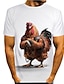 お買い得  動物とマペット-男性用 Tシャツ 面白いTシャツ 動物 グラフィック 鶏 ラウンドネック A B C D F 3Dプリント 日常 祝日 半袖 プリント 衣類 かわいいスタイル デザイナー カトゥーン カジュアル