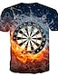 cheap Men&#039;s 3D Tee-Men&#039;s Unisex T shirt Tee Tee Graphic Prints Darts Round Neck Blue 3D Print Plus Size Casual Daily Short Sleeve Print Clothing Apparel Fashion Designer Basic Big and Tall