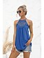 cheap Blouses &amp; Shirts-Women&#039;s Camisole Vest Plain Halter Neck Cut Out Patchwork Basic Streetwear Tops Slim Green Blue Black