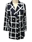 cheap Women&#039;s Blazer&amp;Suits-Women&#039;s Coat Work Fall &amp; Winter Long Coat Regular Fit Streetwear Jacket Long Sleeve Houndstooth Plaid Print Blue White Black