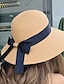 cheap Accessories-Mommy and Me Straw Hats Casual Bowknot Design Brown Family Photo Matching Outfits Mom and Daughter
