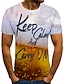 abordables t-shirt 3d pour hommes-Homme Chemise T shirt Tee Graphic 3D Bière Col Rond Gris foncé A B C D Grande Taille Sortie Fin de semaine Manche Courte Vêtement Tenue basique