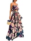 cheap Print Dress Sets-Women&#039;s Dress Set Two Piece Dress Skirt Set Long Dress Maxi Dress Photo Color Sleeveless Floral Layered Summer Spring Cold Shoulder Vacation 2023 S M L XL XXL