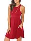 cheap Women&#039;s Clothing-LITB Basic Women&#039;s Round Neck Pocket Dress Solid Color Sleeveless Dress Summer