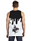 cheap Gym Tank Tops-Men&#039;s Vest Top Tank Top Shirt Designer Casual Big and Tall Summer Sleeveless Black / White Graphic Fish Print Round Neck Daily Holiday Print Clothing Clothes Designer Casual Big and Tall