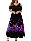 cheap Plus Size Maxi Dresses-Women&#039;s Plus Size Curve Swing Dress Butterfly Round Neck Print Short Sleeve Spring Summer Elegant Maxi long Dress Daily Dress