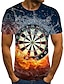 cheap Men&#039;s 3D Tee-Men&#039;s Unisex T shirt Tee Tee Graphic Prints Darts Round Neck Blue 3D Print Plus Size Casual Daily Short Sleeve Print Clothing Apparel Fashion Designer Basic Big and Tall