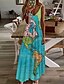 cheap Maxi Dresses-Women&#039;s A Line Dress Strap Dress Maxi long Dress Blue Sleeveless Print Print Spring Summer V Neck Casual 2022 S M L XL XXL 3XL