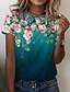 cheap Women&#039;s T-shirts-Women&#039;s T shirt Tee Designer 3D Print Floral Graphic Design Short Sleeve Round Neck Daily Print Clothing Clothes Designer Basic Green