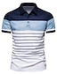 tanie klasyczna koszulka polo-Męskie Koszulka polo Koszula golfowa Kołnierz Krótki rękaw Codzienny Prążki Przycisk z przodu Czarny Odzież / Kołnierzyk klasyczny