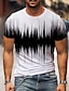 お買い得  幾何学-男性用 シャツ Tシャツ グラフィック 3D ラウンドネック ブラック / ホワイト ブラック ホワイト ルビーレッド グリーン 3Dプリント プラスサイズ 日常 お出かけ 半袖 プリント 衣類 ストリートファッション