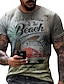 preiswerte 3D-T-Shirt für Männer-Herren Hemd T Shirt Tee Graphic Strand Rundhalsausschnitt Gelb Rote Grün Grau 3D-Druck Übergröße Casual Täglich Kurzarm Bekleidung Designer Basic Schmaler Schnitt Groß und hoch