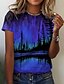 cheap Best Selling Tops-Women&#039;s Floral Theme Abstract 3D Printed T shirt Graphic Scenery 3D Print Round Neck Basic Tops Blue Purple
