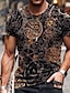halpa miesten 3d t-paita-Miesten Paita T-paita T-paidat Kuvitettu Tribaali Tiukka pyöreä kaula-aukko A B C D E 3D-tulostus Pluskoko Kausaliteetti Päivittäin Lyhythihainen Vaatetus Vintage Suunnittelija Etninen tyyli Perus