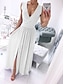 cheap Party Dresses-Women&#039;s Party Dress Swing Dress Long Dress Maxi Dress Leather Pink White Light Green Pure Color Sleeveless Spring Summer Split Vacation V Neck Party Wedding Guest Spring Dress 2023 S M L XL 2XL